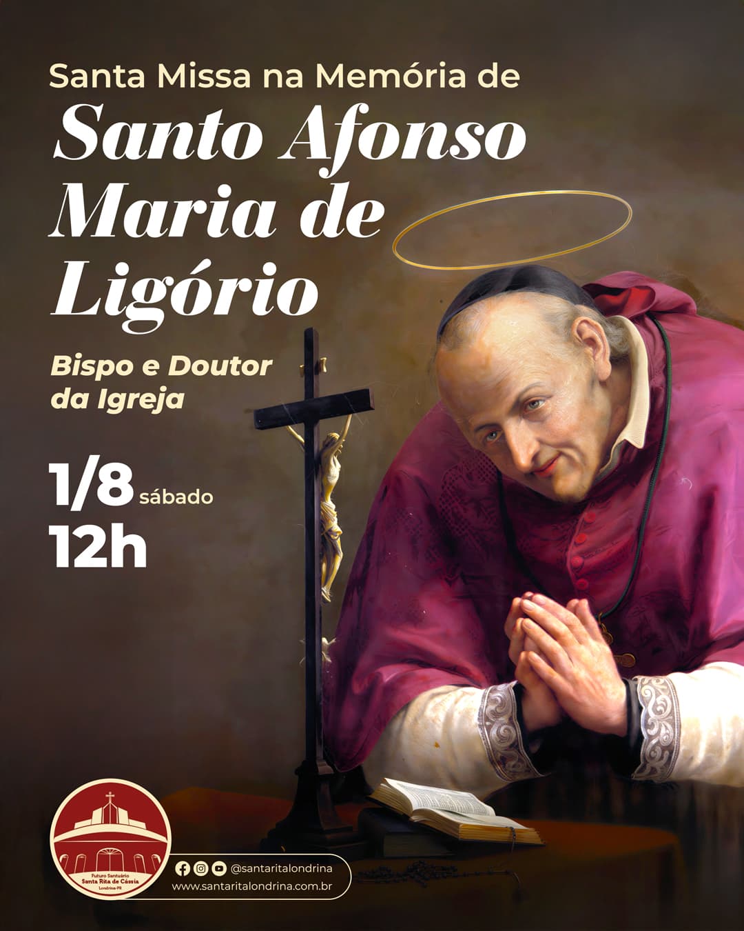 Santa Missa na Memória de Santo Afonso Maria de Ligório