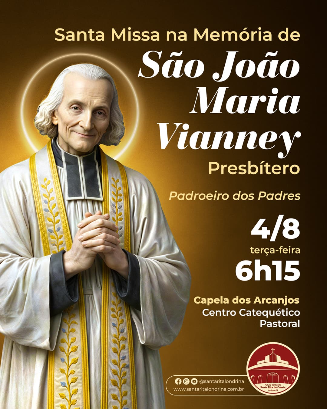 Santa Missa na Memória de São João Maria Vianney