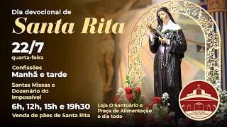 SANTA MISSA | FESTA MARIA MADALENA E DIA DEVOCIONAL Á SANTA RITA | PE. ÁLVARO | 22/07/2026 - 19h